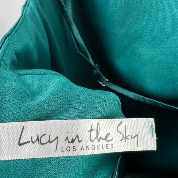 Lucy in the Sky satin slip dress y2k 90 retro green main character chic XS - Picture 11 of 15